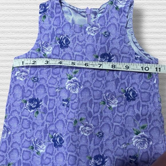 Vtg The Children’s Place 12M Purple Floral Snake Print Jacquard Dress 90s Retro - Picture 3 of 5